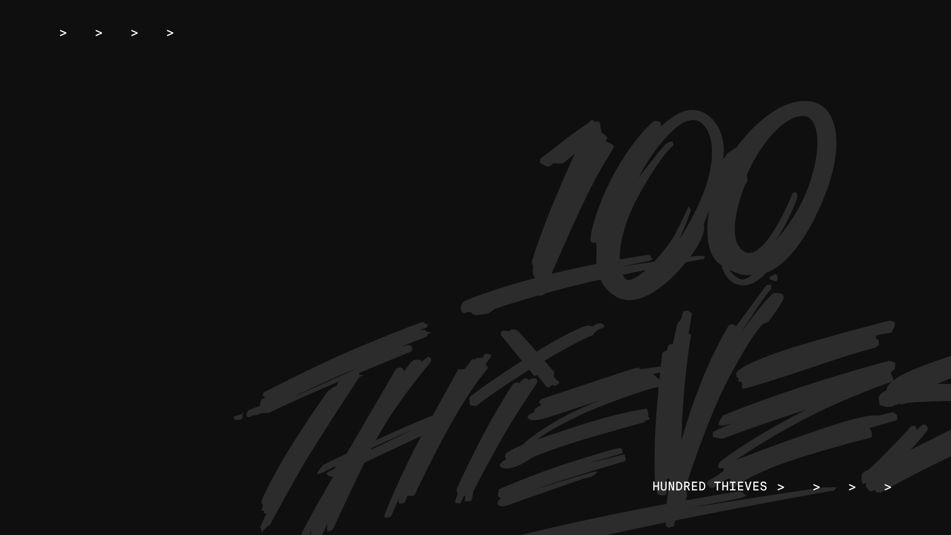 muted 100 thieves logo over black background