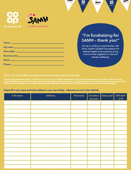 Sponsorship Form - SAMH