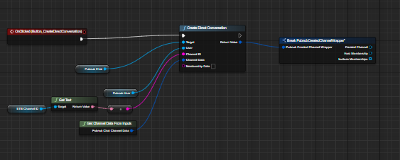 Unreal Chat SDK Create Direct Conversation