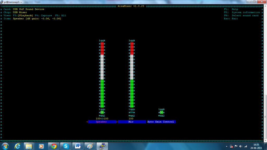 audio output levels raspberry pi