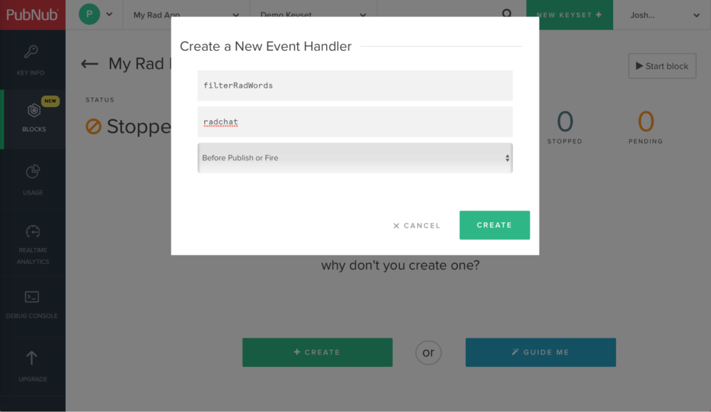 Create Event Handler