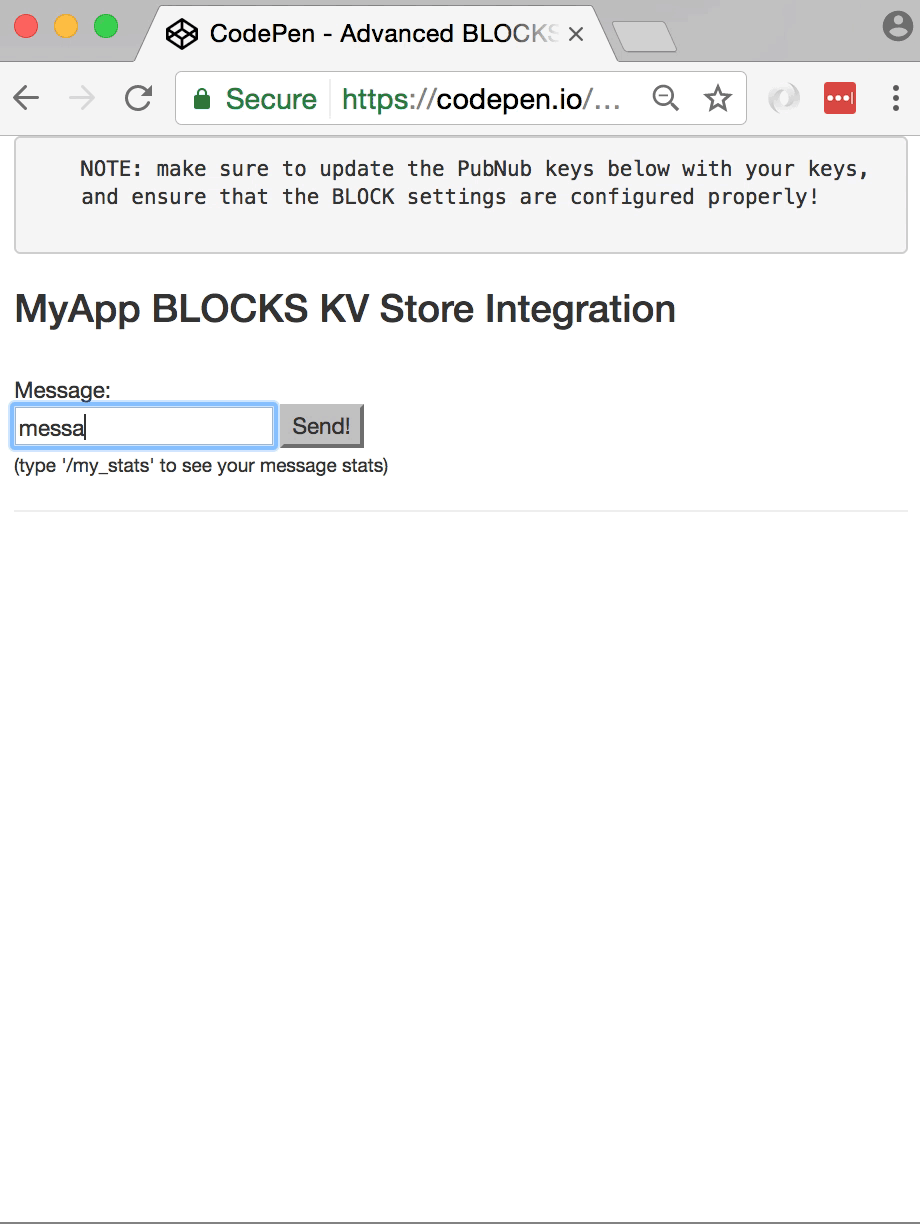 MyApp BLOCKS KV Store Integration