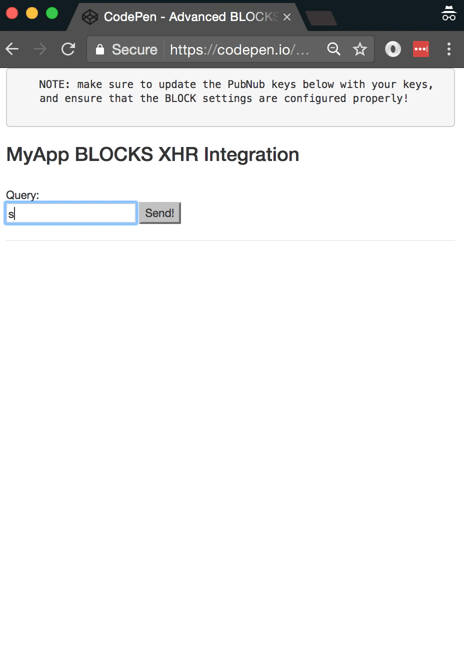 MyApp BLOCKS XHR Integration