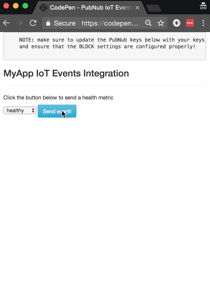 Myapp IoT Events Integration