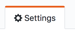 GitHub repo settings tab