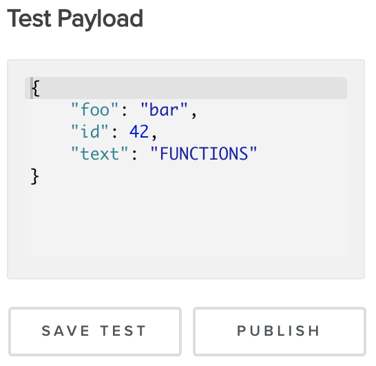 Test payload in Functions