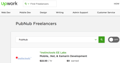 PubNub UpWork Search Freelancers