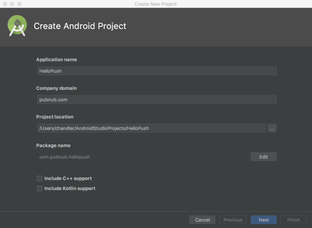 Create New Android App