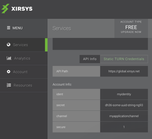 The Xirsys Admin Panel