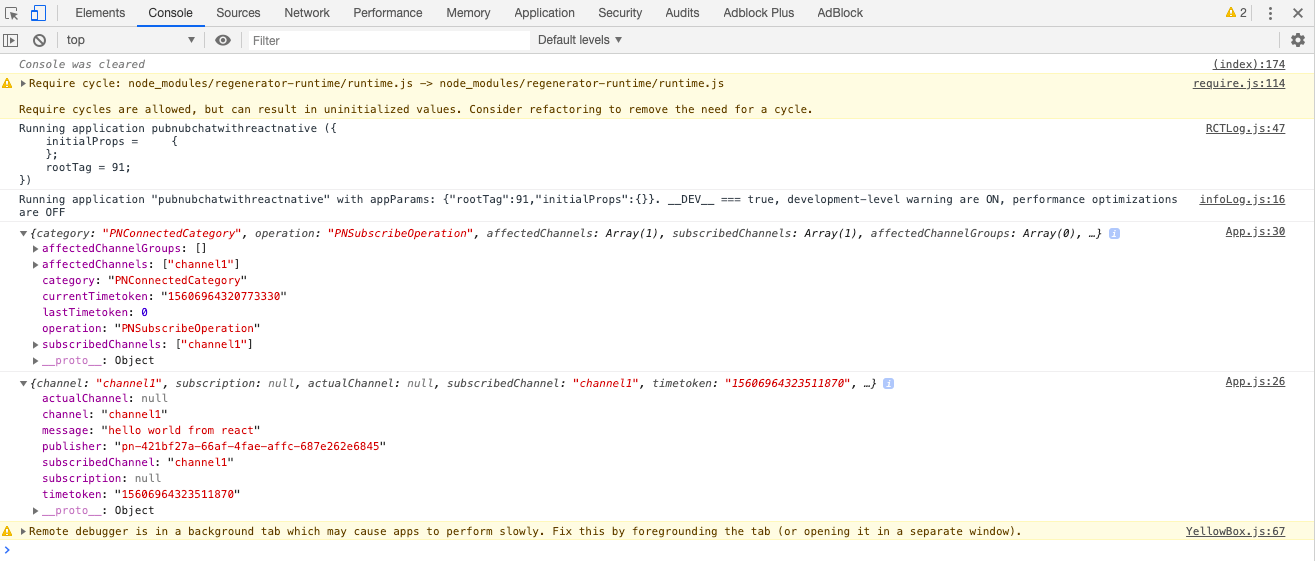JS Chrome Debugger with PubNub Messages