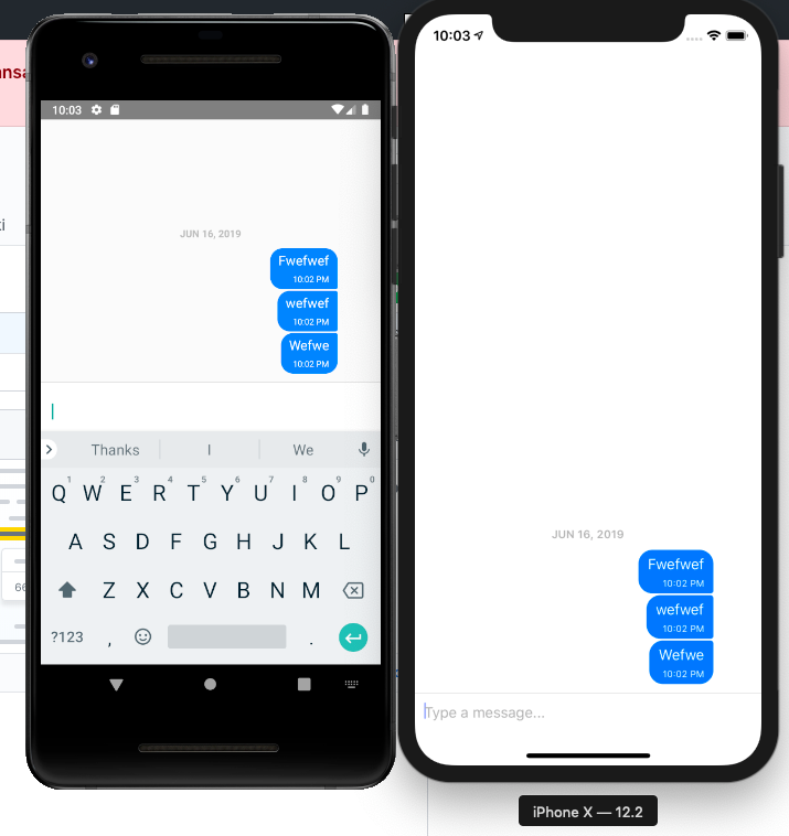 React Native simulators with Gifted Chat powered by PubNub