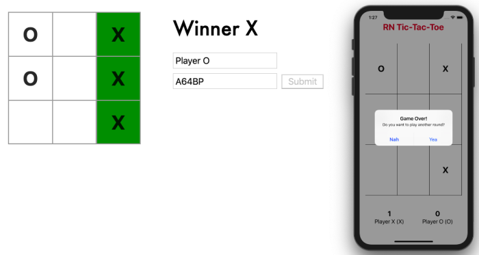 Online Multiplayer TIC TAC TOE with React Native and AWS Amplify