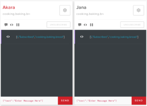Side by side messaging screens in debug console