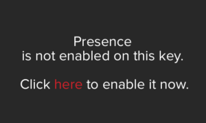 Error message: Presence is not enabled on this key.