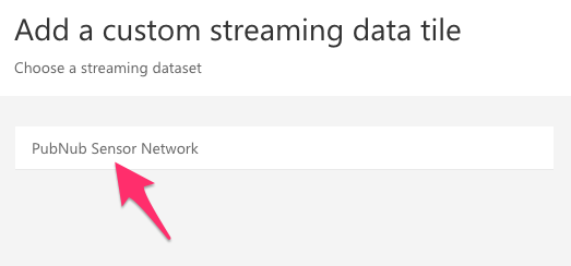 Choose Streaming Data Set Dialog