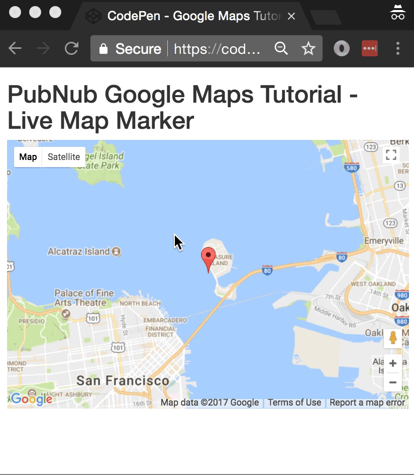 Markers – JS Geolocation Tracking with Google Maps | PubNub