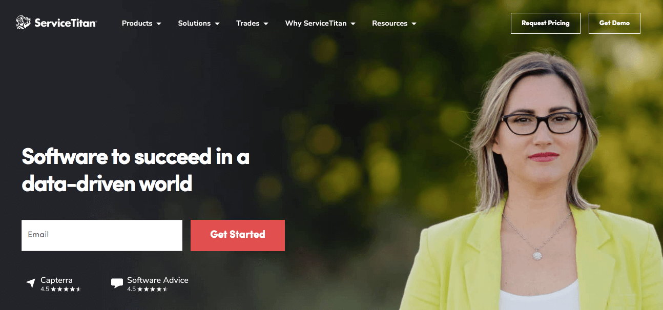 ServiceTitan homepage: Software to succeed in a data-driven world