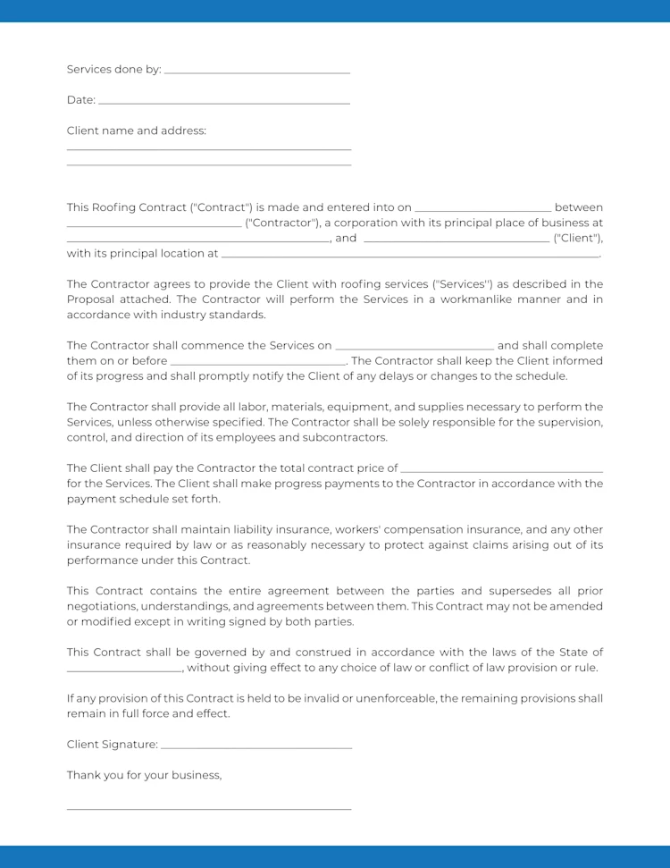 ServiceTitan's Free Roofing Contract Template