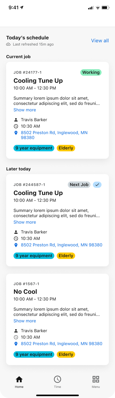 Today's schedule: Cooling Tune Up
