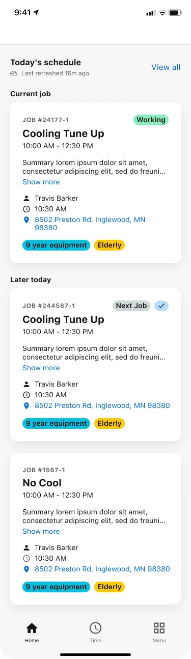 Today's schedule: Cooling Tune Up
