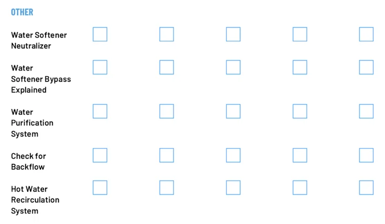 Residential Plumbing Inspection Checklist Template: Other