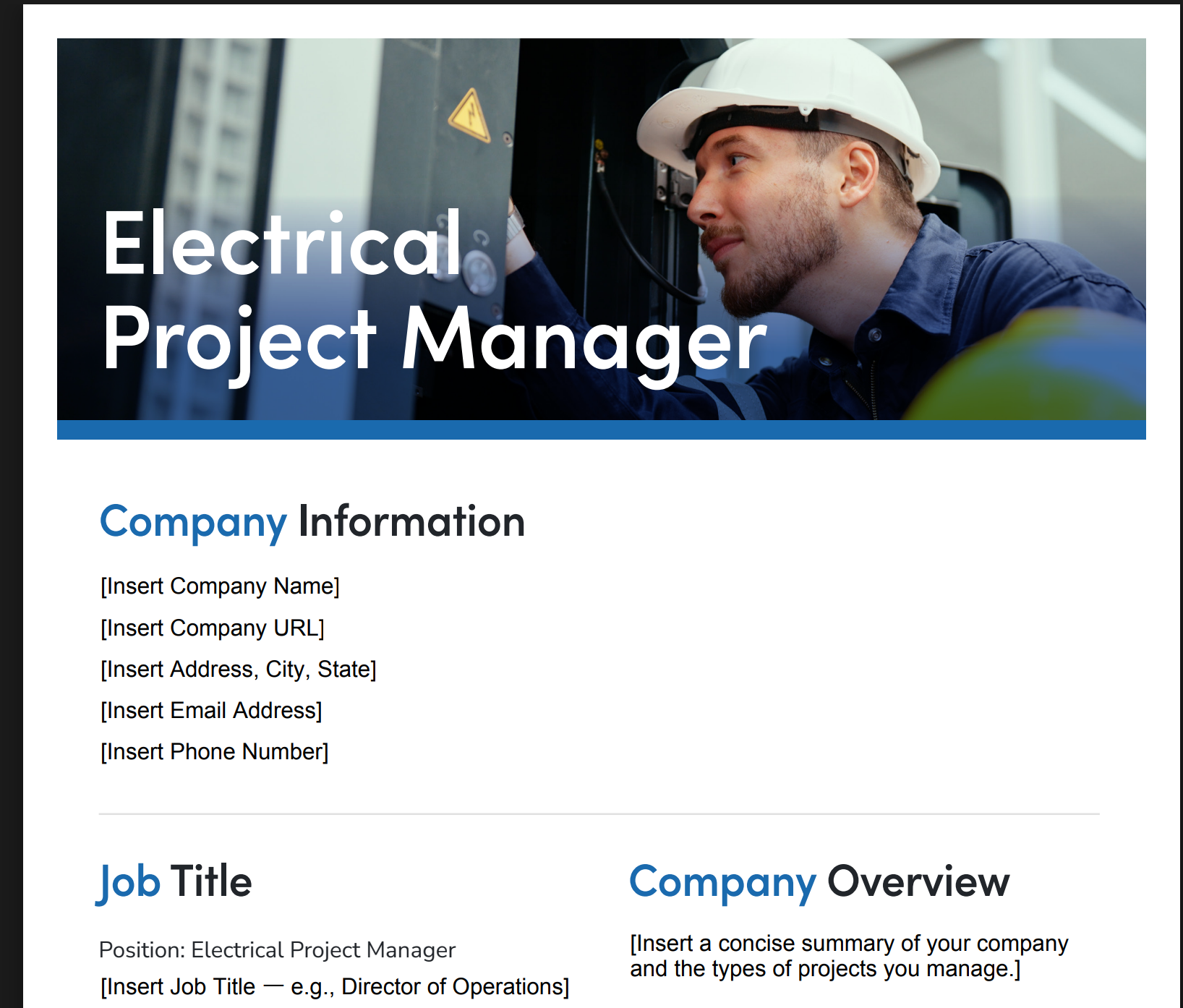 electrical-project-manager-job-description