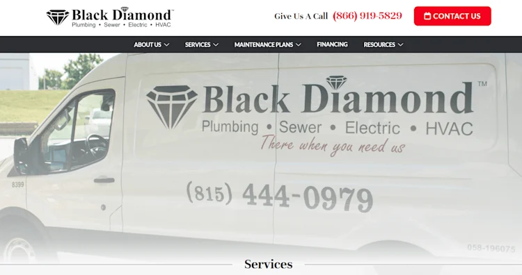 Black Diamond Plumbing & Mechanical, Inc. homepage