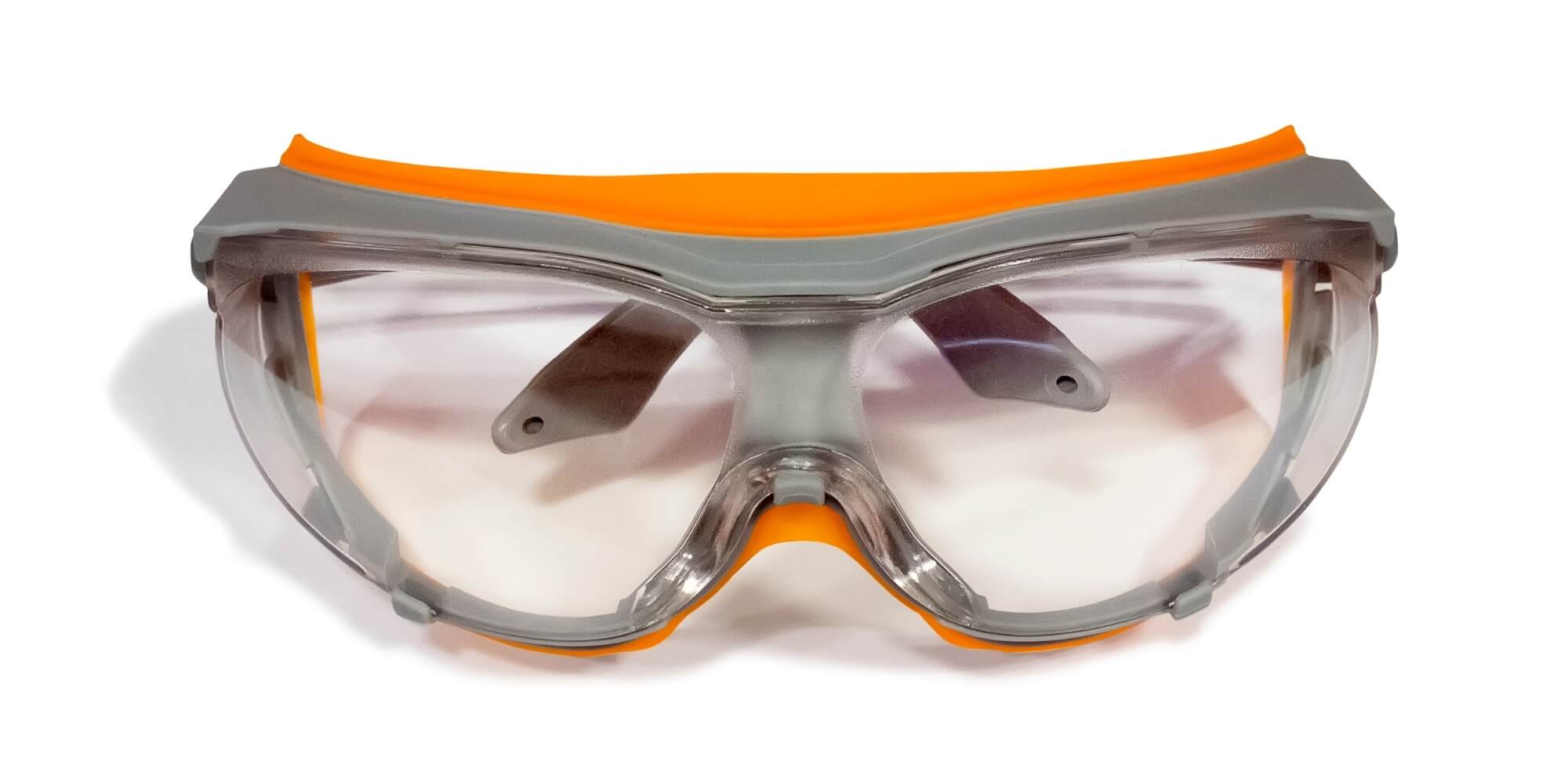 An example of what a pair of safety goggles (or safety glasses) looks like