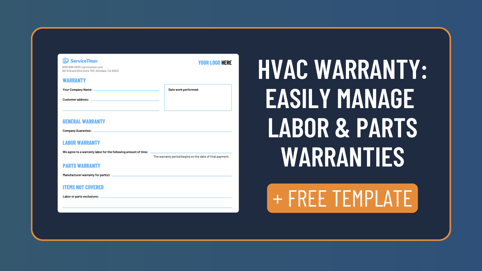 HVAC Warranty Template: Manage Labor and Parts Warranties