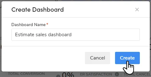 Create Dashboard: Estimate Sales Dashboard