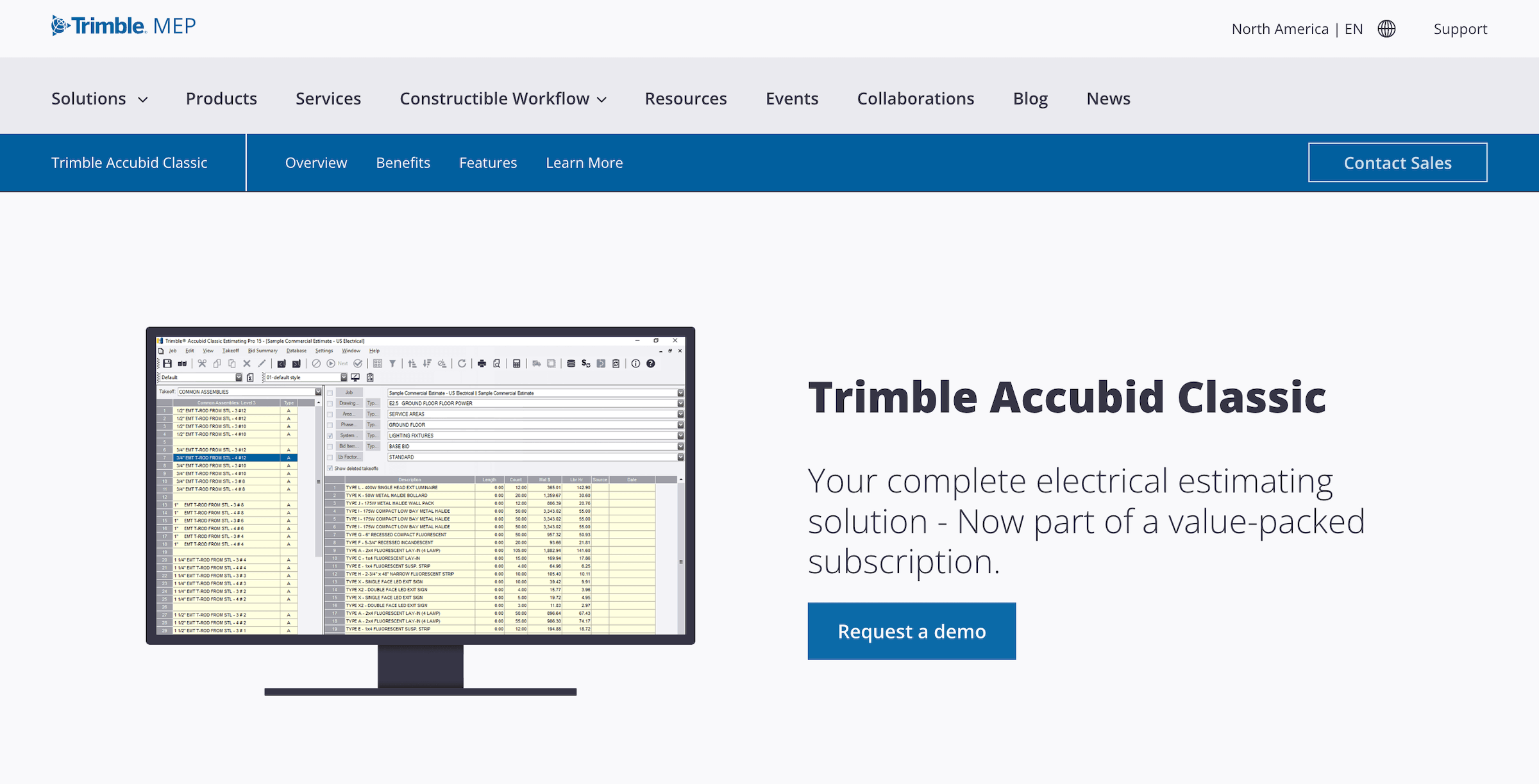 Trimble Accubid Classic homepage: Complete electrical estimating solution - Now part of a value-packed subscription