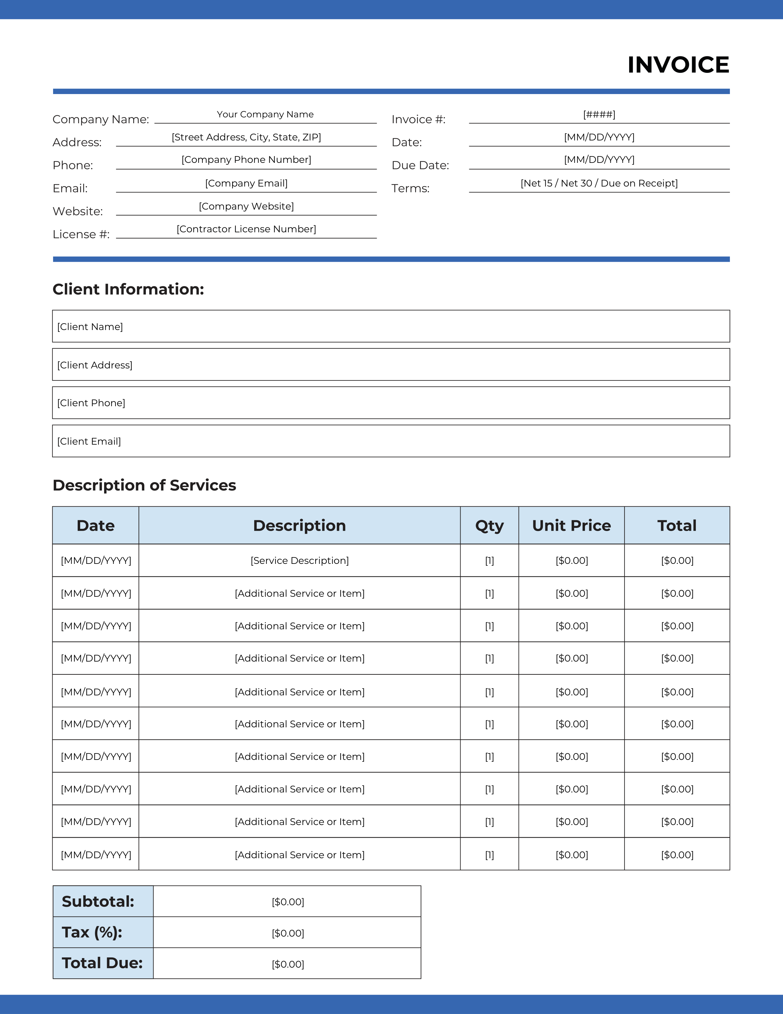 ServiceTitan Invoice Template