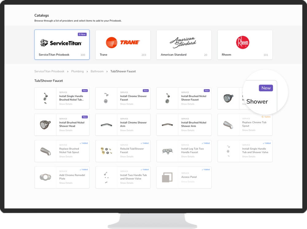 ServiceTitan's Pricebook Connect: Catalogs (Desktop)