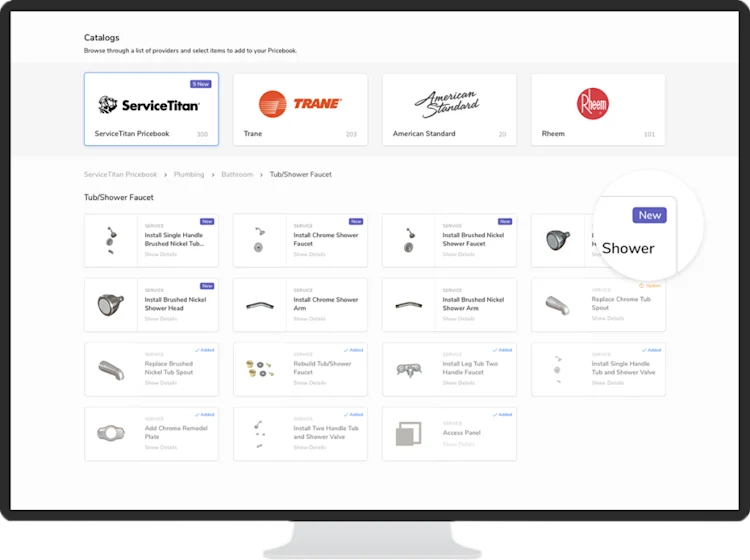 ServiceTitan's Pricebook Connect: Catalogs (Desktop)