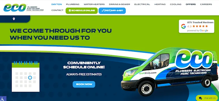 The Eco Plumbers homepage