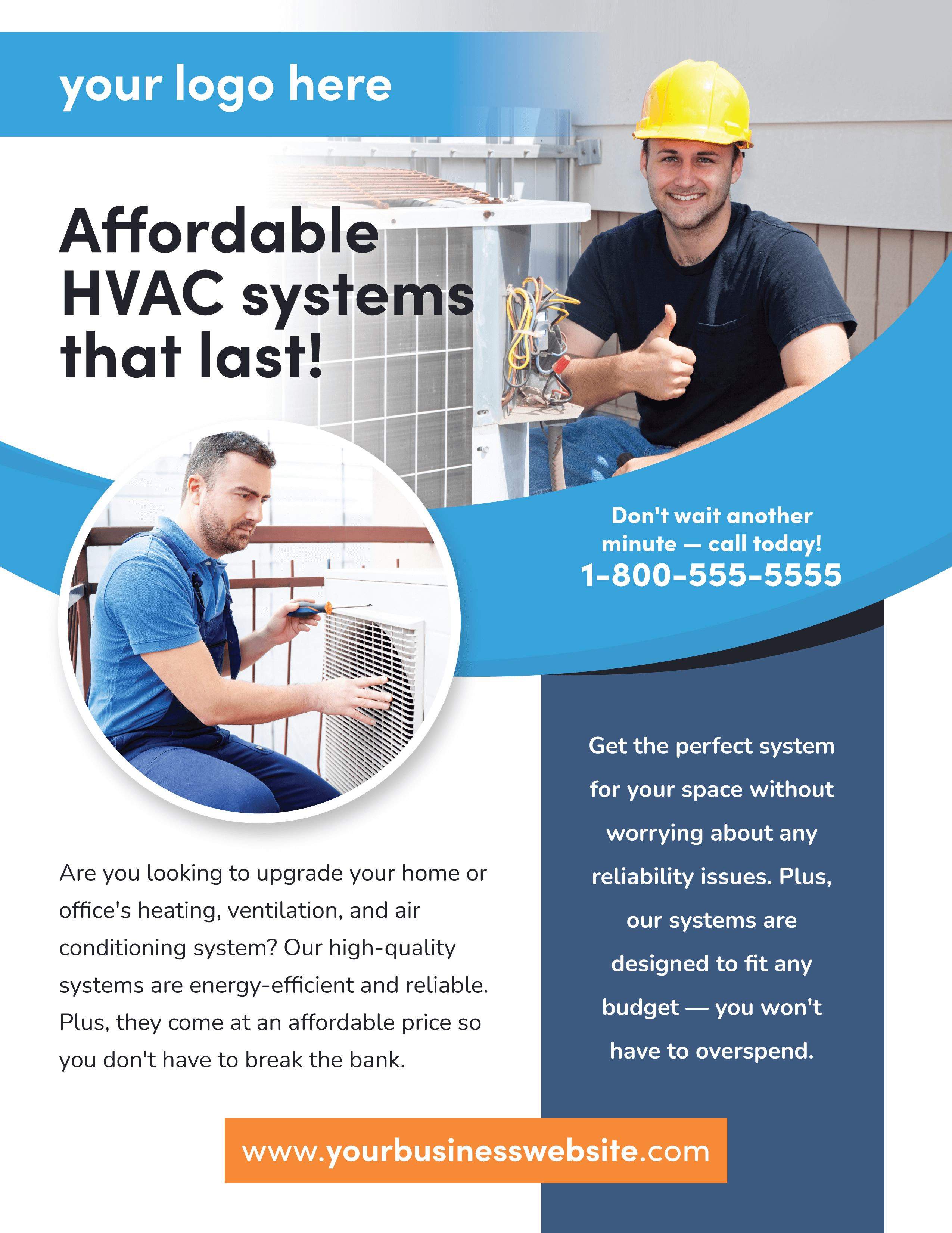 Free HVAC System Replacement Sales Flyer (PNG)