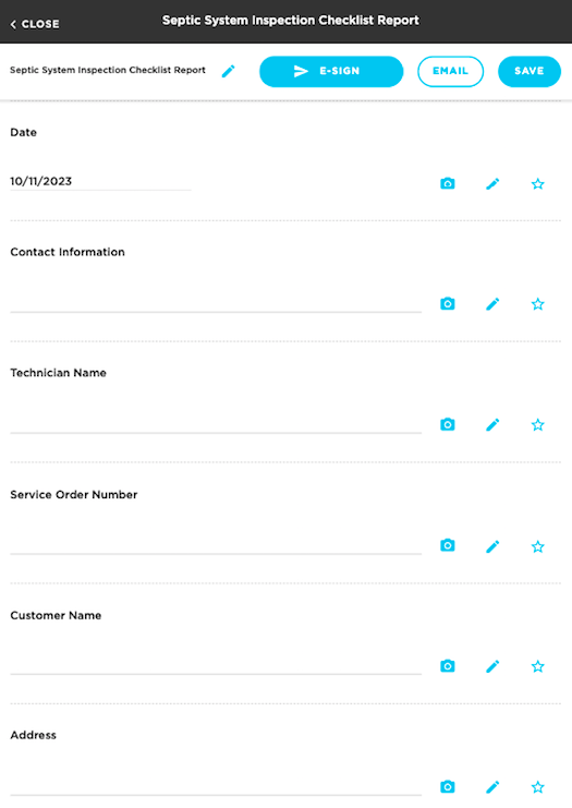 Septic System Inspection Checklist Report with ServiceTitan