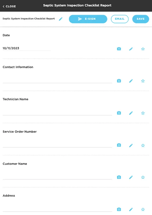 Septic System Inspection Checklist Report with ServiceTitan