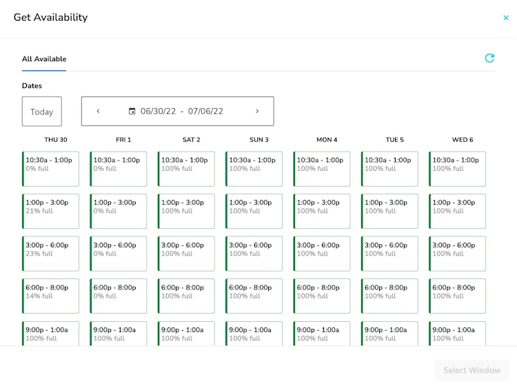 Get availability: All available dates and times