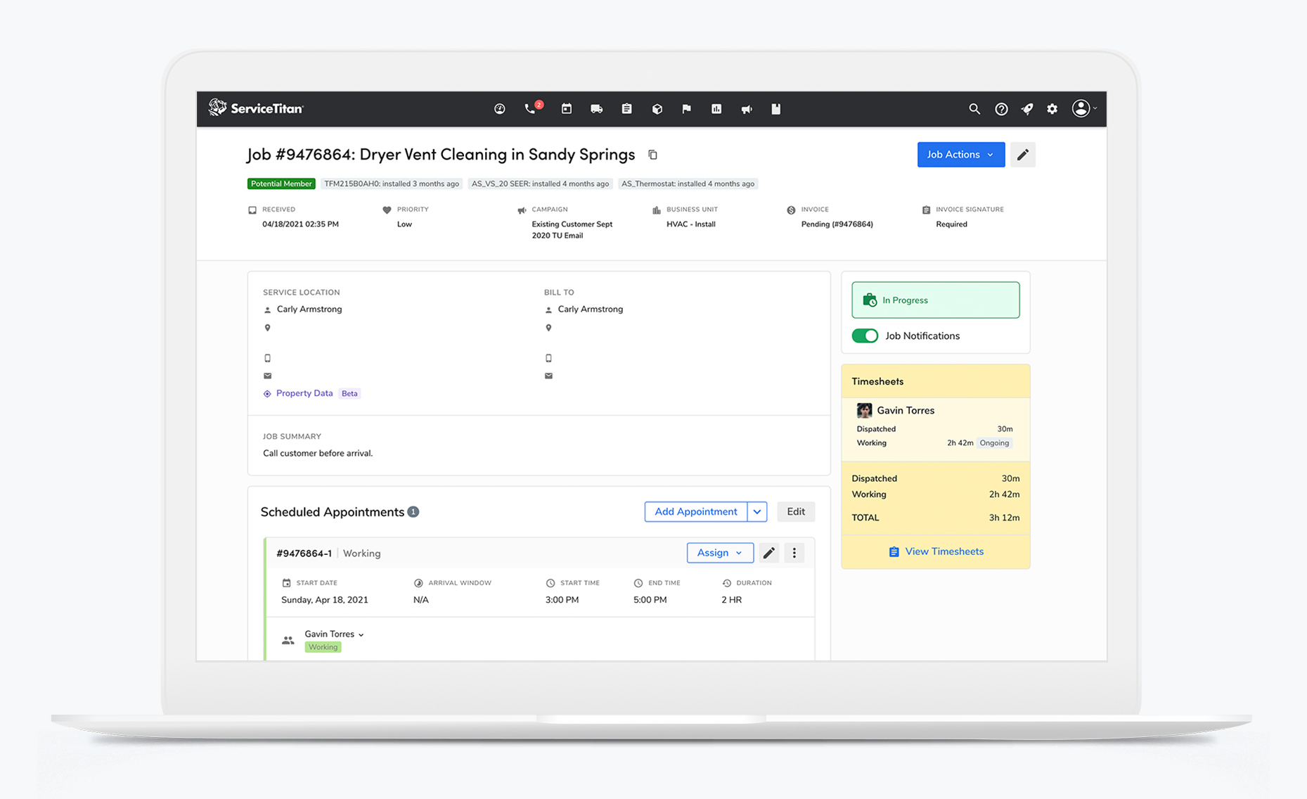 Job #9476864: Dryer Vent Cleaning in Sandy Springs example