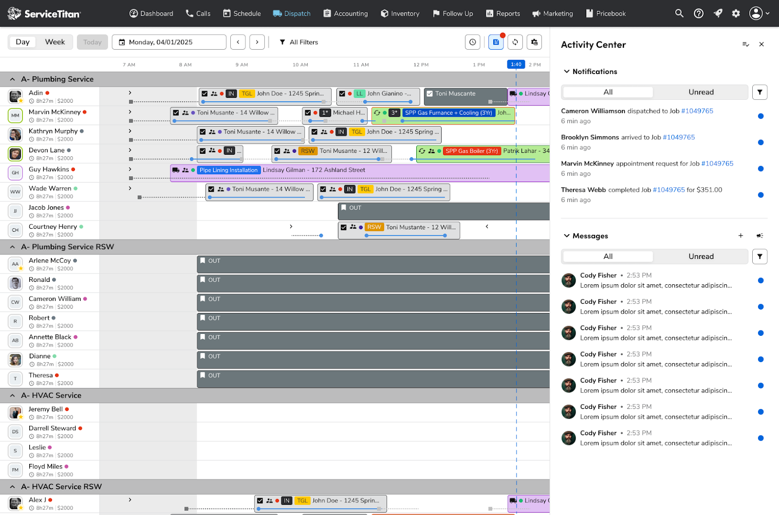 Dispatch Activity Center Image