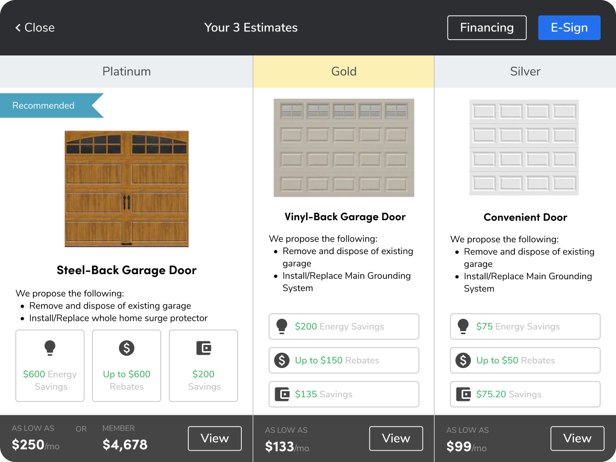 Your 3 Estimates for Garage Door