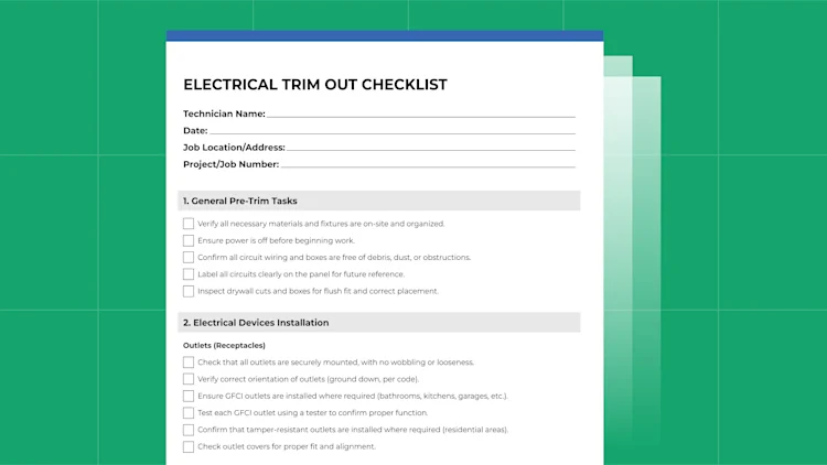 Electrical Trim-Out Checklist: Free PDF Download