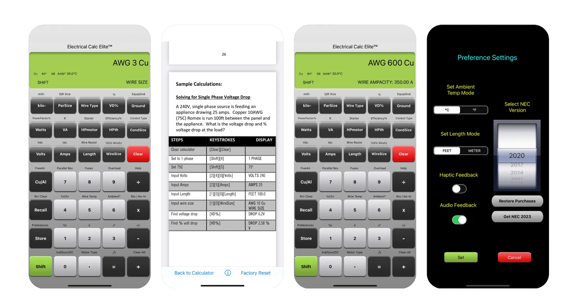 Electrical Calc Elite app: Best NEC Code Calculator