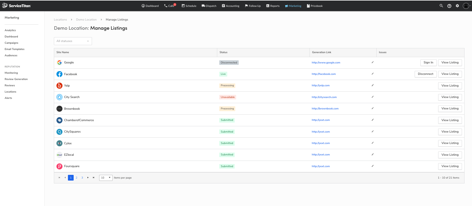 Reputation Listings Management