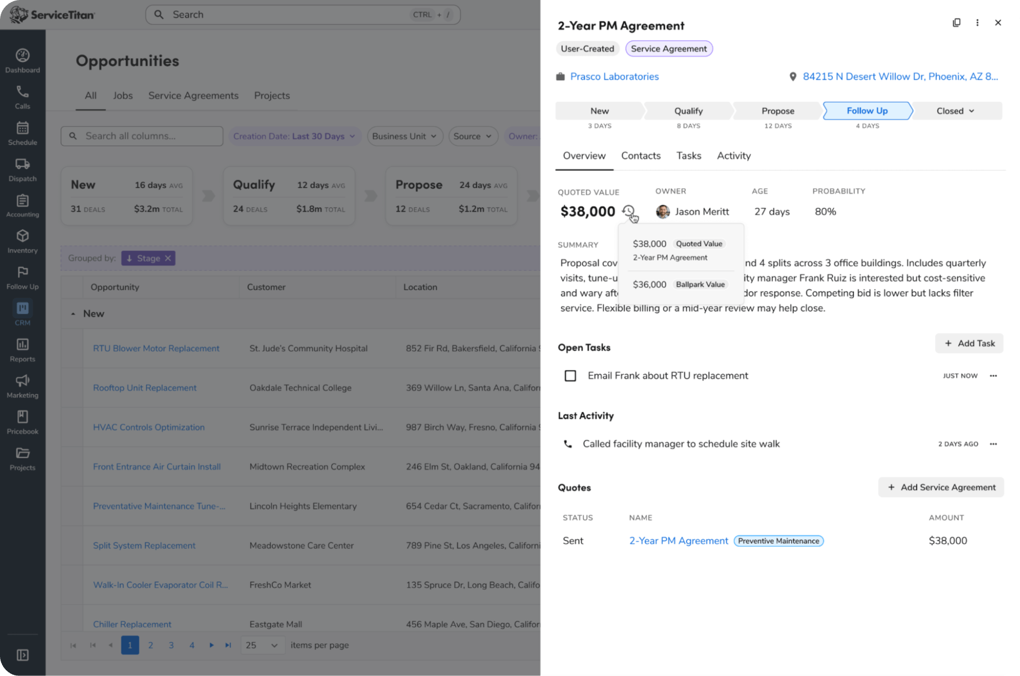ServiceTitan's CRM: Follow Up and Agreement