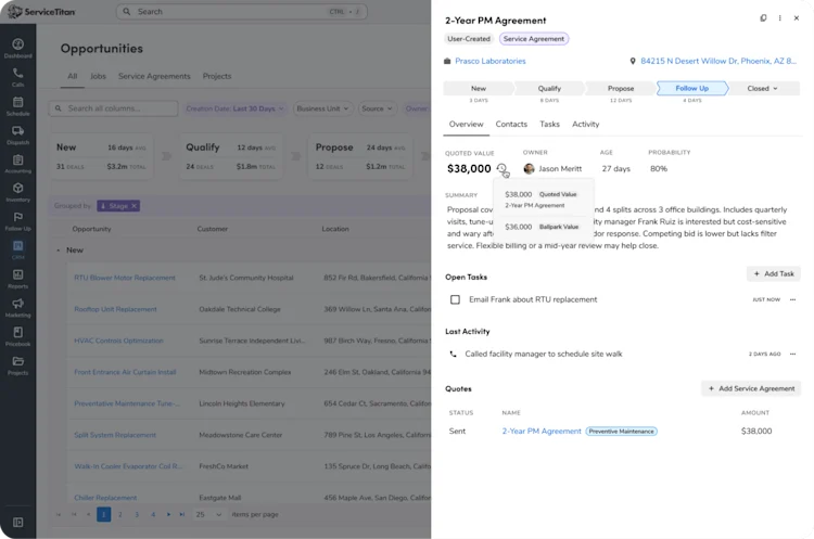 ServiceTitan's CRM: Follow Up and Agreement