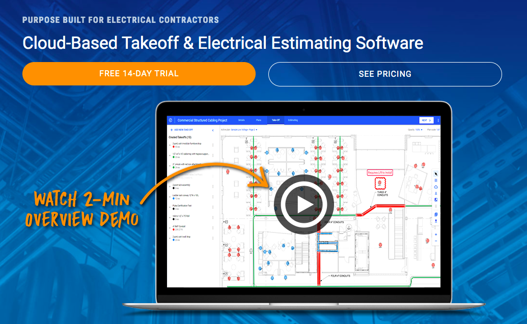 Esticom homepage: Cloud-Based Takeoff & Electrical Estimating Software