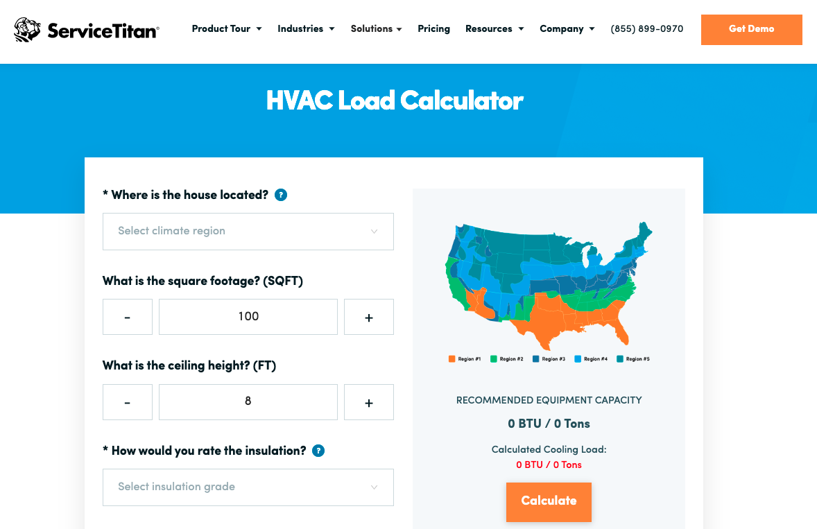 HVAC Load Calculator in ServiceTitan: Determine the best HVAC system