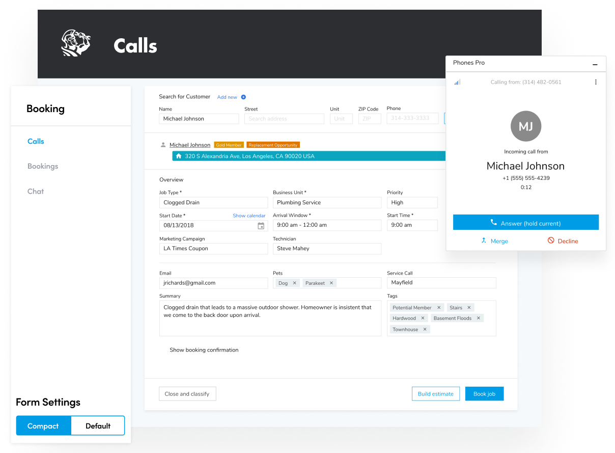 Booking Calls in ServiceTitan: Michael Johnson example